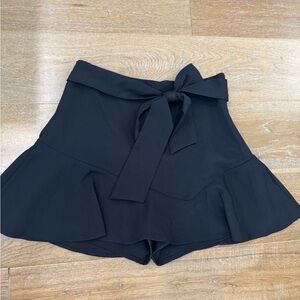 Zara black A line mini skort with bow tie